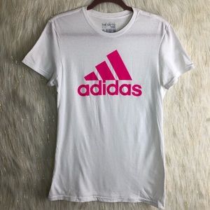 Adidas women’s go to tee hot pink logo
